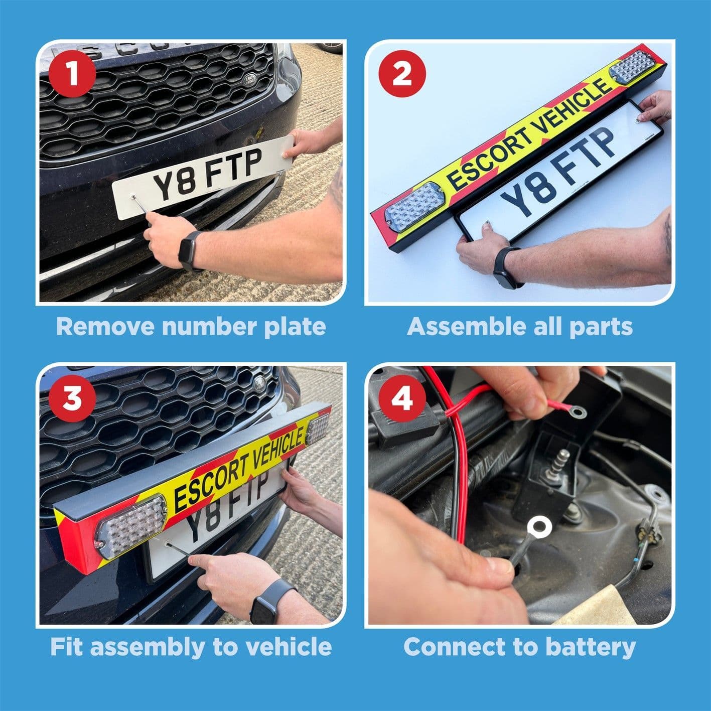 ADVISORY WARNING BOARD - NUMBER PLATE MOUNTED - LARGE - Image 4