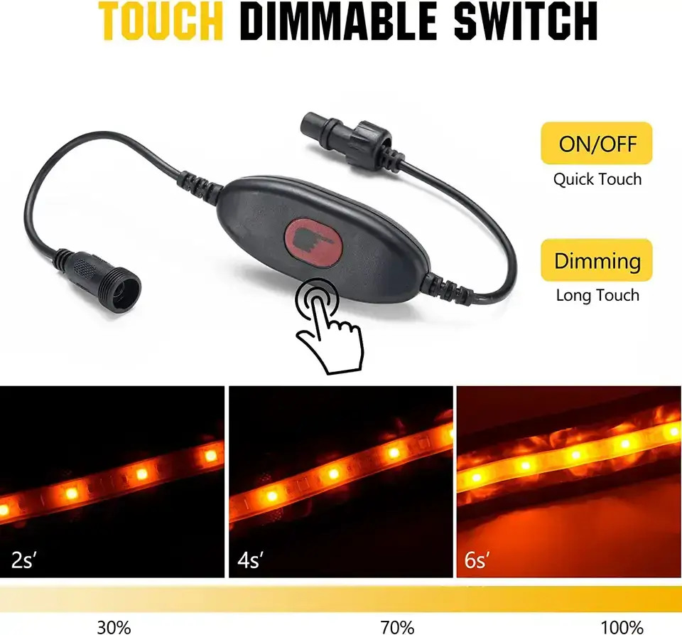 Awning 12V Dimmable LED Camping Light Flexible Strips Amber And White - Image 5