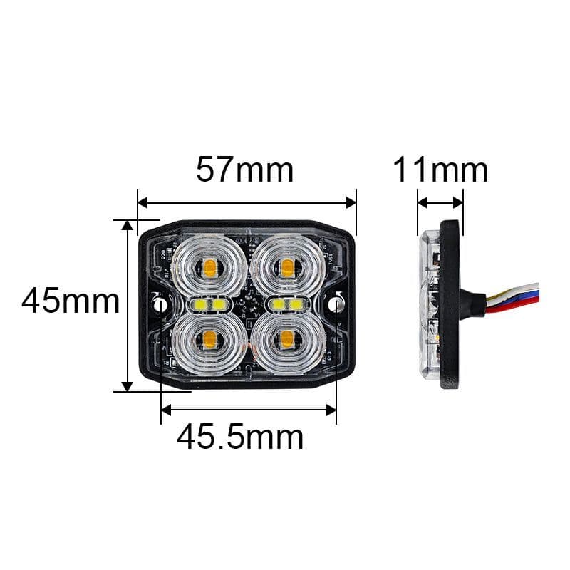 Hazard 4 LED Slimline Mount Strobe  + Position - Image 3