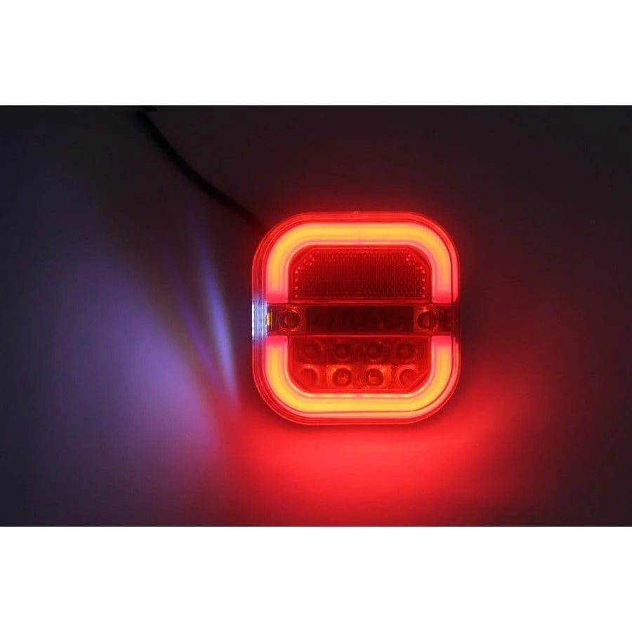 LED Square Tail Lights - Pair - 109mm x 107mm - Image 5