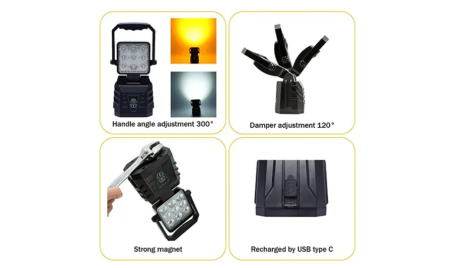 RECHARGEABLE INSPECTION  LIGHT WITH AMBER STROBES - Image 4