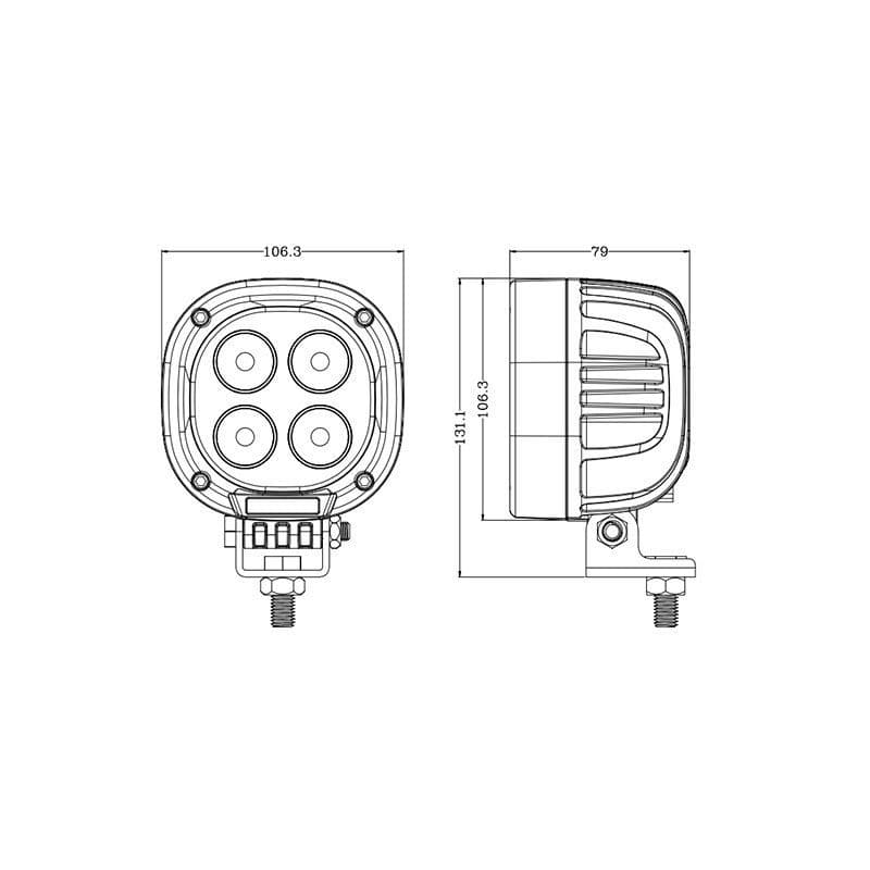 WILDERNESS LIGHTING 4" SQUARE WORK LIGHT 40W - Image 5