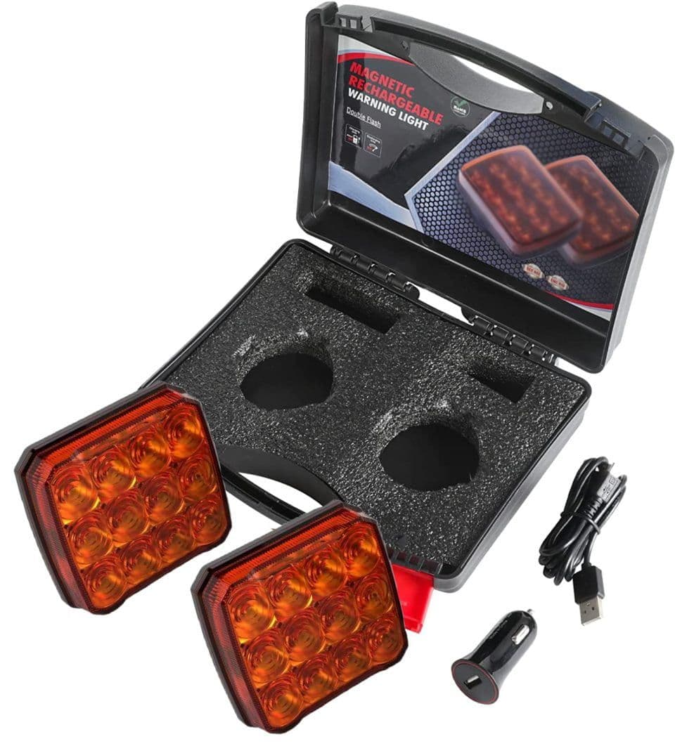 Wireless Magnetic R65 Warning Light Kit  Rechargeable  Amber LED - Image 2